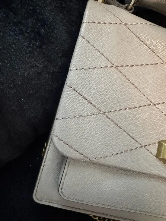 Rebecca Minkoff Taupe Quilted Leather Shoulder Bag with Gold Hardware - Picture 3 of 10